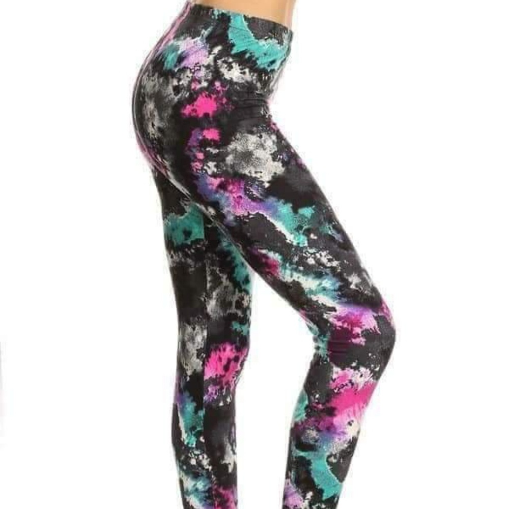 Super Plush Plus Watercolor Print Leggings